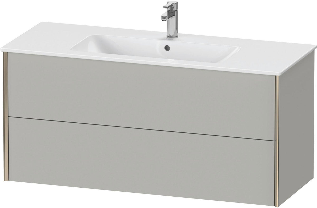Duravit XViu Waschtischunterbau wandhängend 1210 mm, 2 Schubkästen, champagner matt/weiß matt