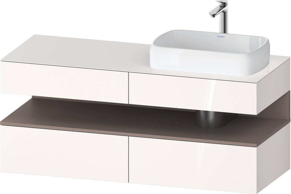 DURAVIT Qatego Konsolenwaschtischunterbau 1400 mm Weiß Matt Eiche Schwarz Matt wandhängend