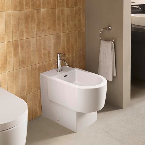 DURAVIT Balcoon Standbidet DuraShield Weiß Hochglanz 370x570mm mit Überlauf