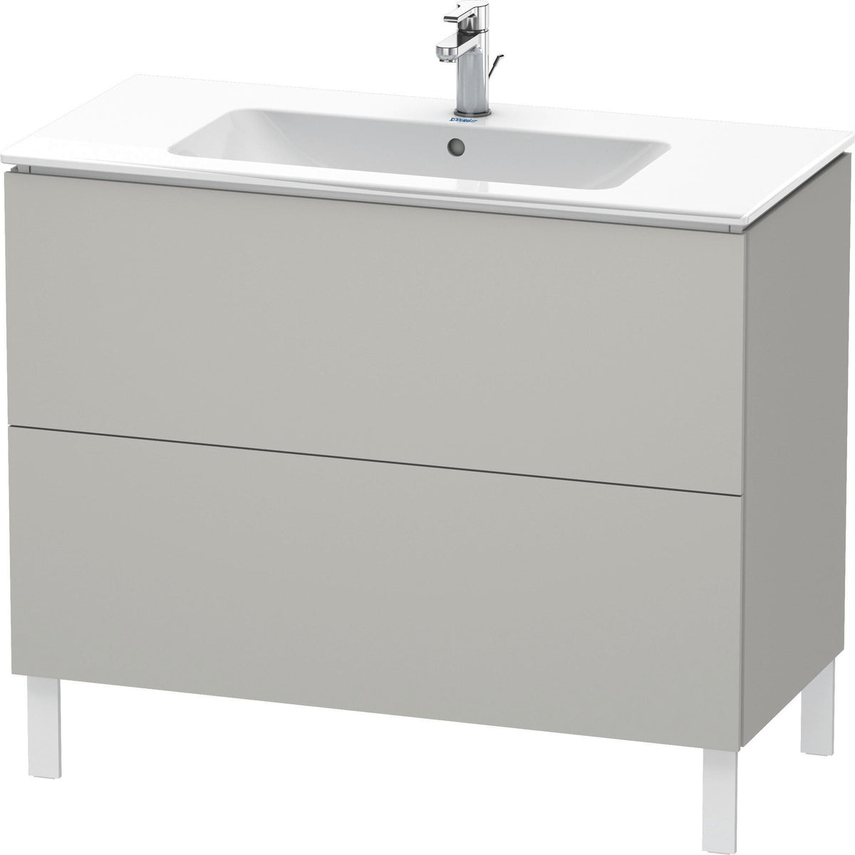Duravit L-Cube Waschtischunterbau 1020 mm taupe matt, bodenstehend, 2 Auszüge, Tip-On