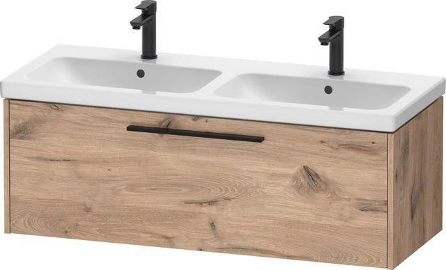 DURAVIT D-Code 2.0 Waschtischunterbau wandhängend 1184 mm mit 1 Auszug, Griff Chrom, Basalt Matt