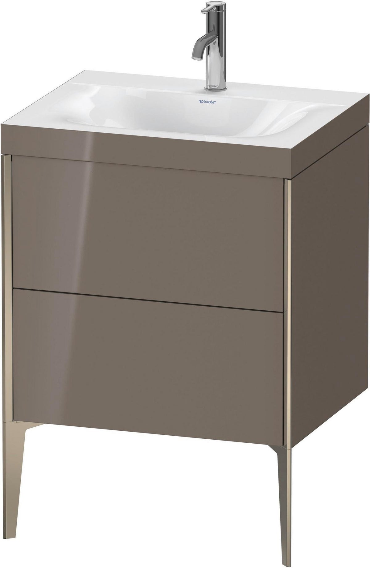 DURAVIT XViu c-bonded Waschtischunterbauset 610x600x480 mm, 2 Auszüge, champagner matt / dolomiti grey