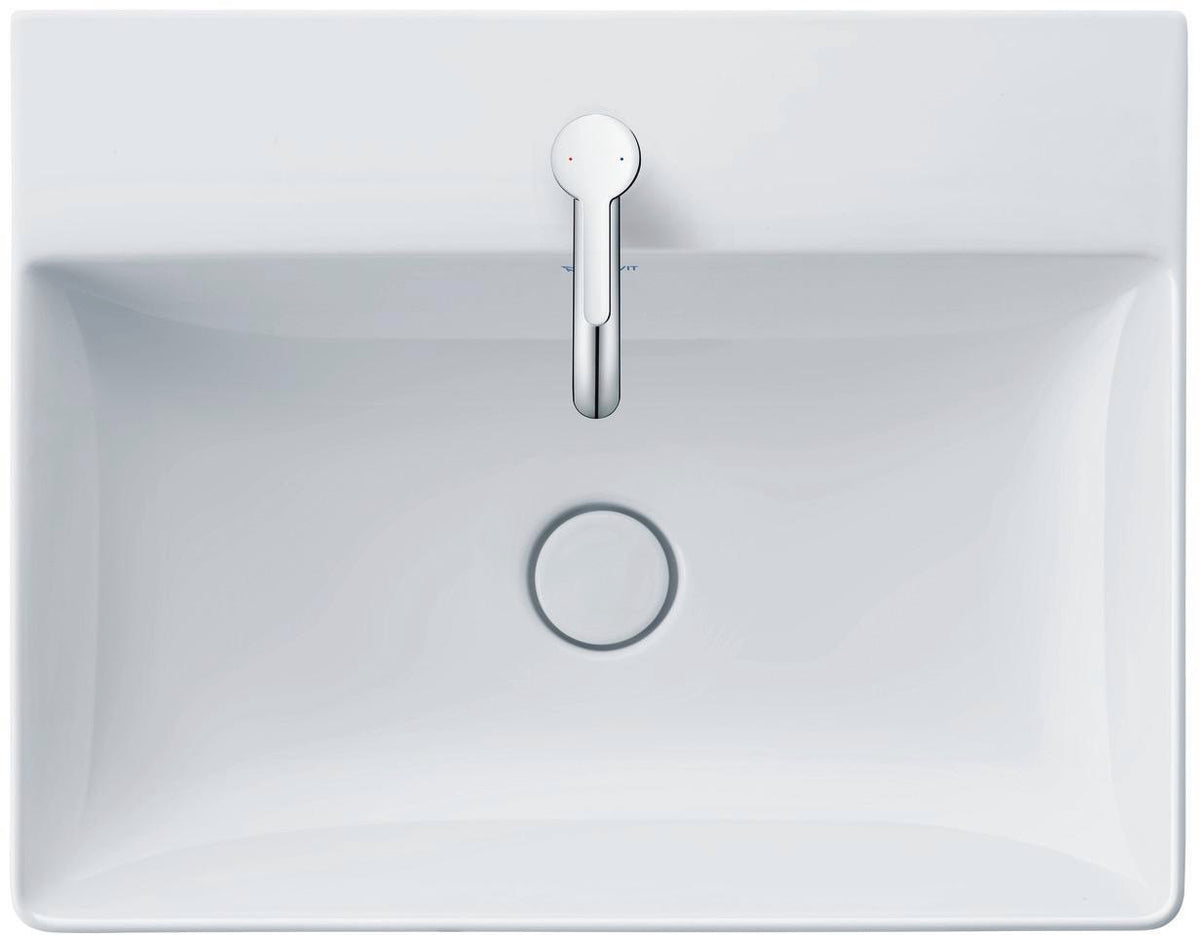 Duravit DuraSquare Waschtisch 600 mm weiß mit Hahnloch ohne Überlauf für Wandmontage