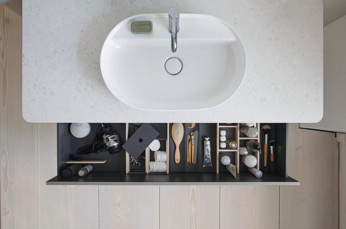Duravit Luv Waschtischunterbau bodenstehend 1338 mm mit 1 Auszug Weiß Seidenmatt