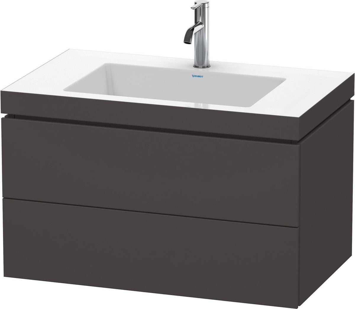 Duravit L-Cube c-bonded Waschtischset 800 mm mit Vero Air, 2 Schubkästen, Graphit Matt