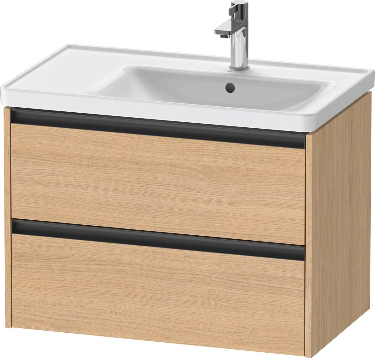 DURAVIT Ketho.2 Waschtischunterbau 784 mm wandhängend, betongrau matt, 2 Schubkästen, Becken rechts