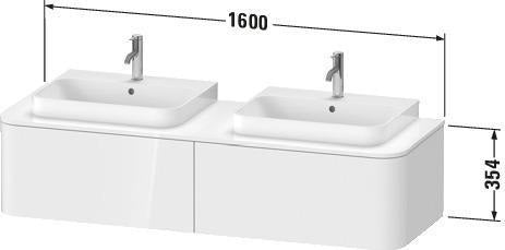 Duravit Konsolenunterschrank Happy D.2 Plus 1600 mm taupe supermatt mit Tip-On-Technik