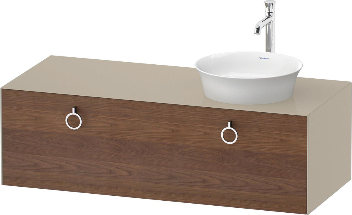 DURAVIT White Tulip Waschtischunterbau 1300 mm, 1 Auszug, Nussbaum/Taupe Hochglanz, wandhängend