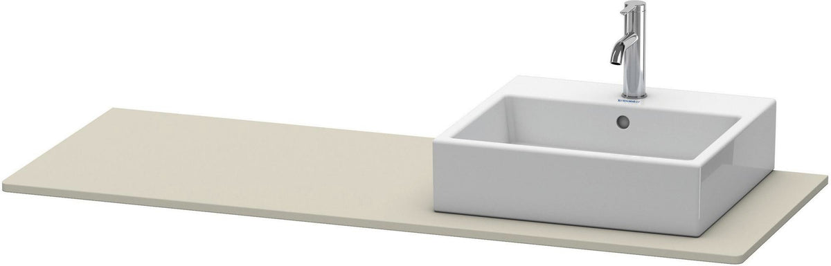 Duravit XSquare Konsole 1400x550mm betongrau matt – 1 Ausschnitt, mit Siphonaussparung