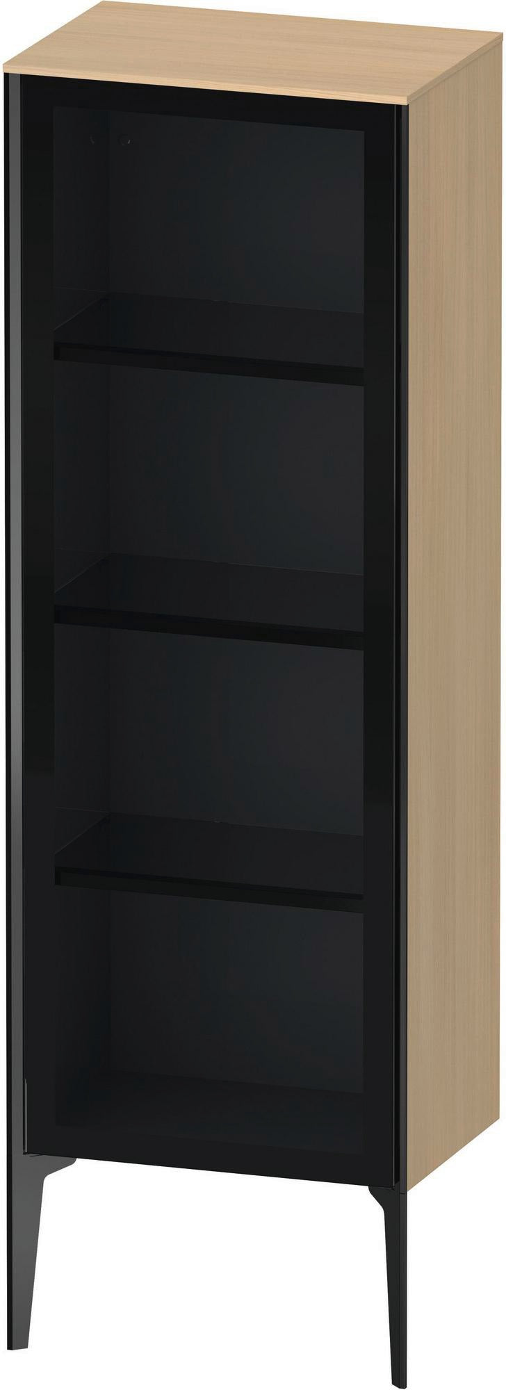 Duravit XViu Halbhochschrank mit Glastür 500 mm links, matt Nussbaum – Wandhängend