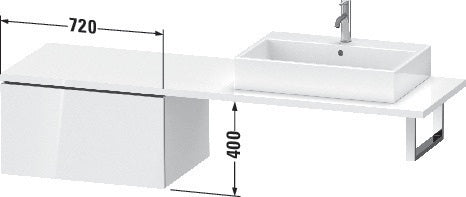 Duravit L-Cube Unterschrank 720 mm taupe supermatt mit Auszug und Dämpfung