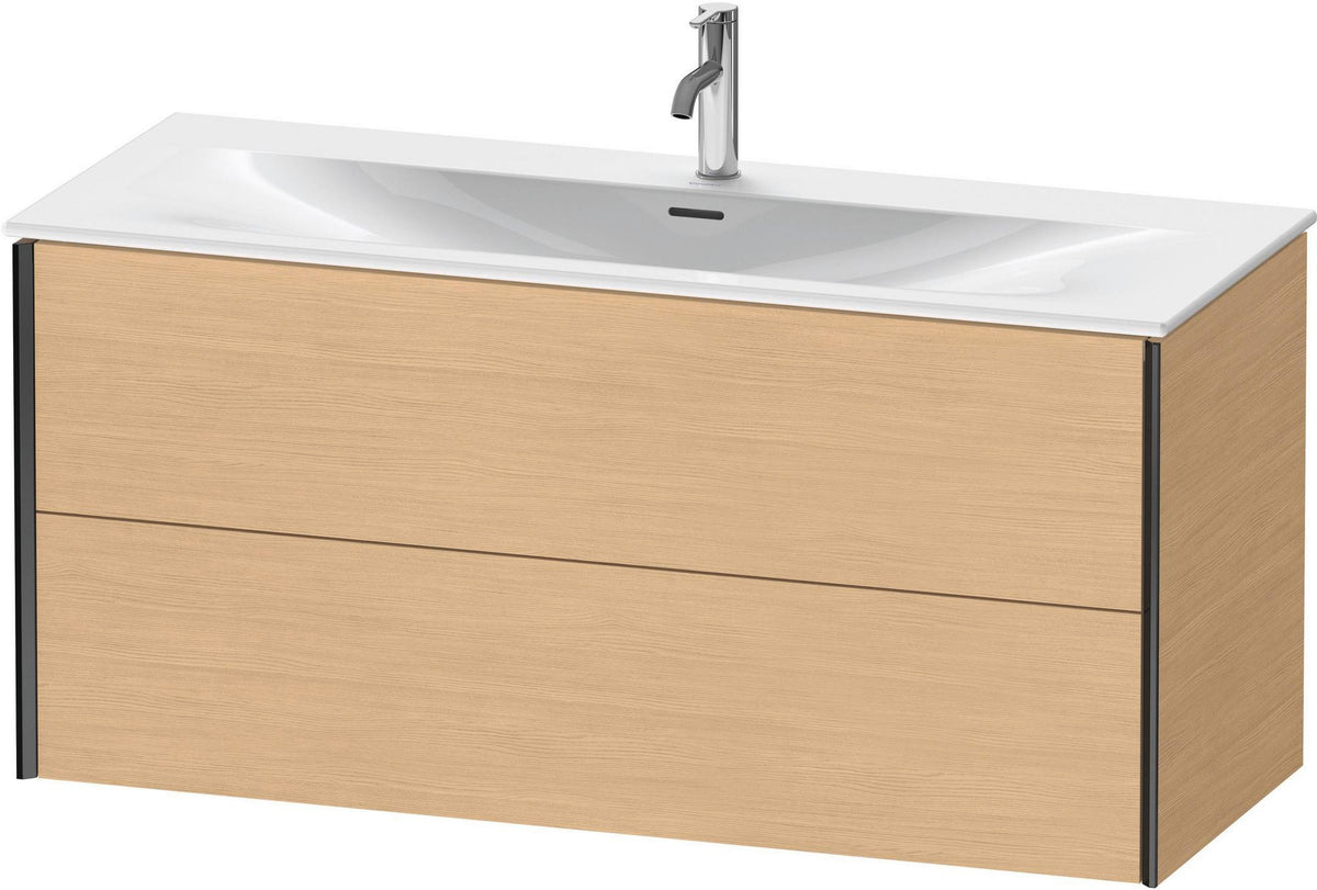 DURAVIT XViu Waschtischunterbau wandhängend 1210 mm, 2 Schubkästen, weiß matt – ohne Griff, mit Tip-On-Technik