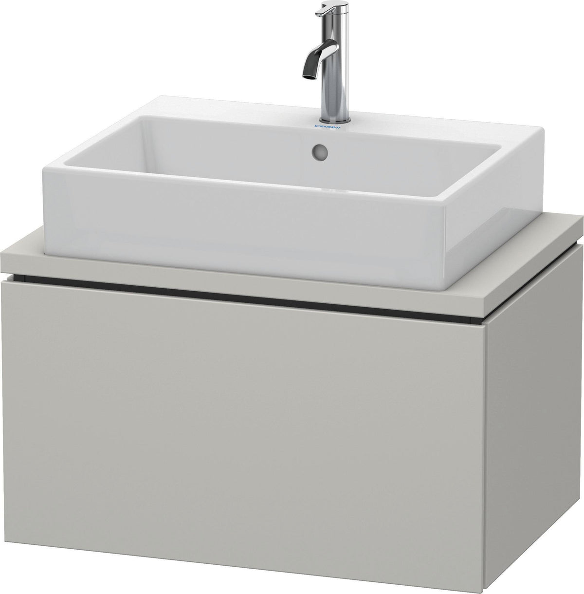 DURAVIT L-Cube Konsolenwaschtischunterbau 720 mm betongrau matt mit Tip-on-Auszug