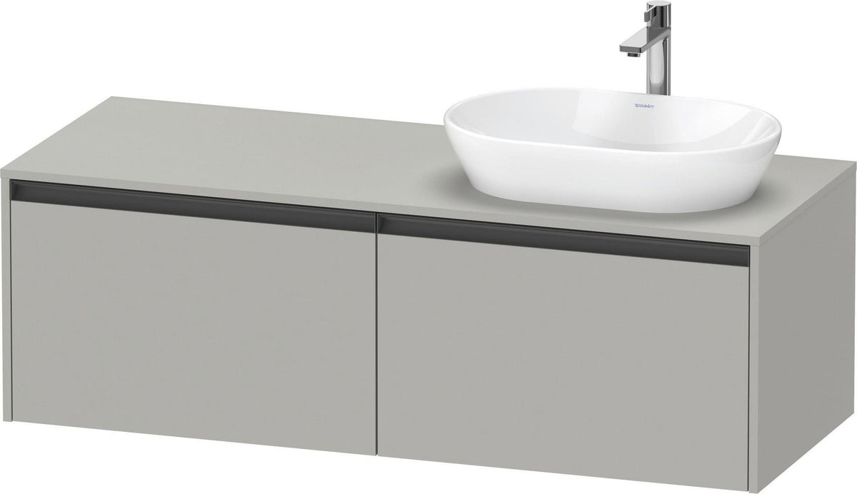 Duravit Ketho.2 Konsolen-Waschtischunterbau 1400 mm Betongrau Matt mit 2 Auszügen