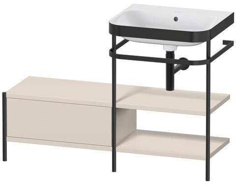 Duravit Waschtischset Happy D.2 Plus 1200x490mm ein Hahnloch taupe supermatt