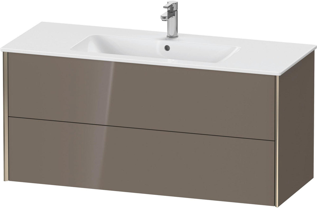Duravit XViu Waschtischunterbau wandhängend 1210 mm, 2 Schubkästen, champagner matt/weiß matt