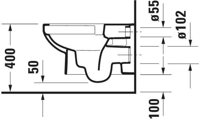 Duravit No.1 Wand-WC 540 mm Tiefspüler spülrandlos mit HygieneGlaze, weiß
