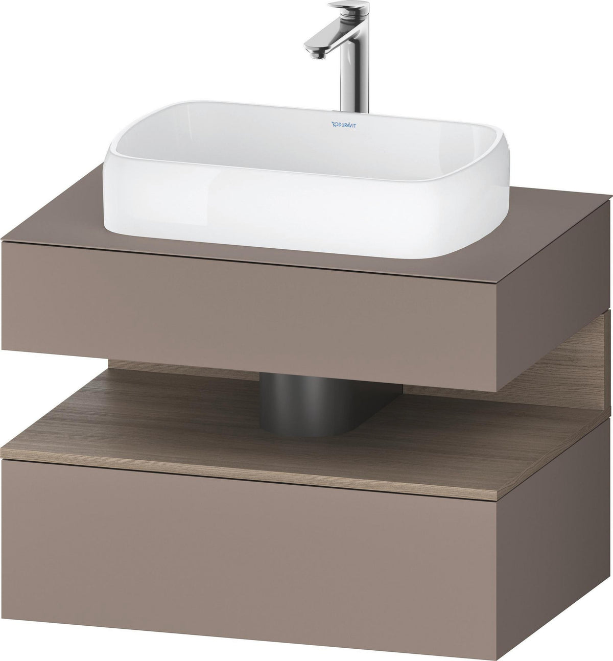 DURAVIT Qatego Konsolenwaschtischunterbau 800 mm Weiß Hochglanz mit Tip-On-Technik