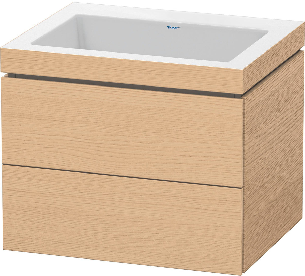 Duravit L-Cube Waschtischset mit Vero Air 500x600x480 mm, 2 Schubkästen, Graphit Matt