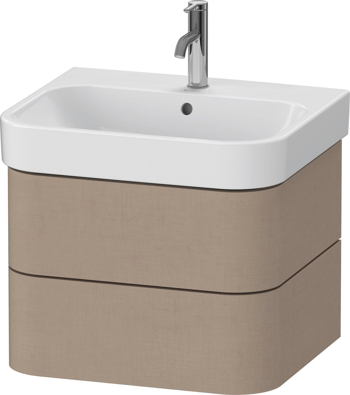 DURAVIT Happy D.2 Waschtischunterbau 575 mm, 2 Schubkästen, Tip-On, Taupe supermatt