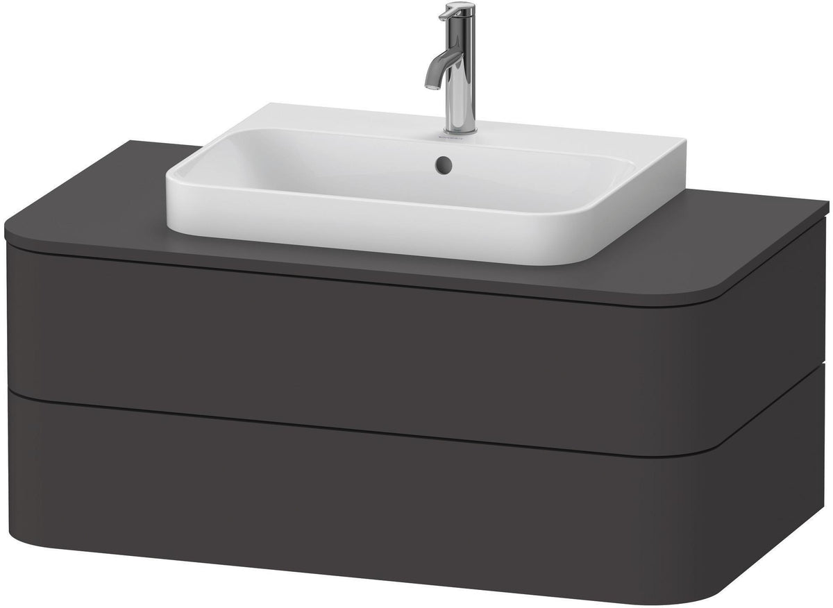 Duravit Happy D.2 Konsolenwaschtischunterbau 1000 mm taupe supermatt mit Tip-On-Technik und LED-Innenbeleuchtung