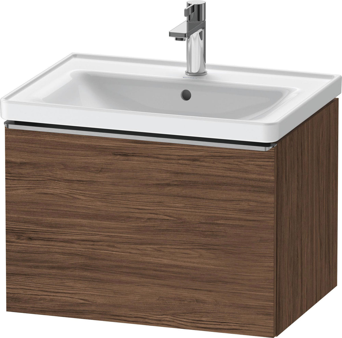 Duravit D-Neo Waschtischunterbau 634 mm betongrau matt mit Bronze-Griff und Soft-Close-Auszug