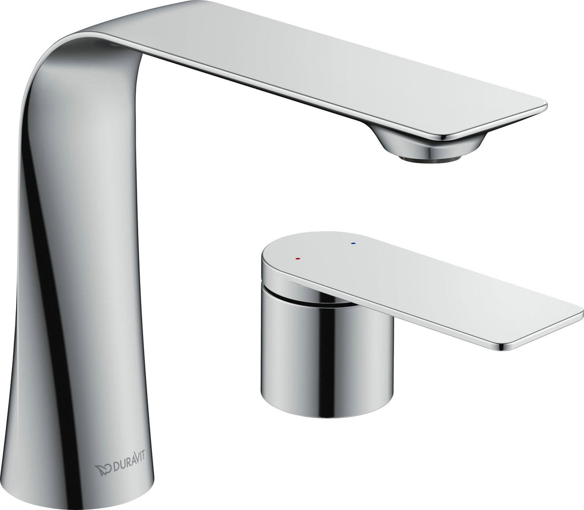 Duravit D.1 2-Loch Waschtischarmatur Chrom mit Keramikmischsystem und 148 mm Ausladung