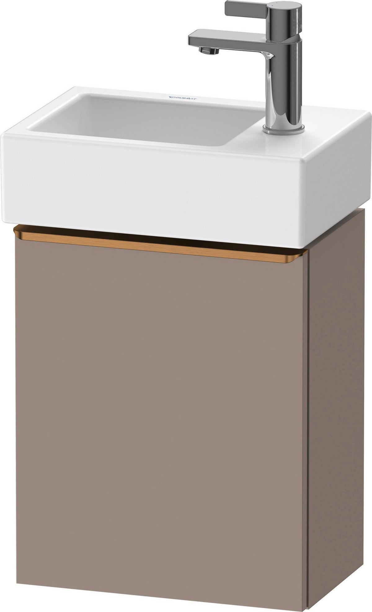 Duravit D-Neo Waschtischunterbau 364 mm Eiche Terra Matt, 1 Tür rechts, wandhängend