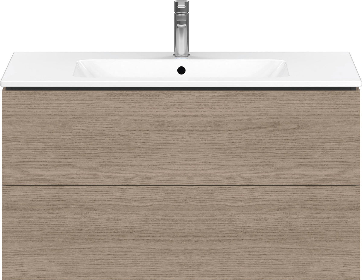 DURAVIT L-Cube Waschtischunterbau wandhängend 1020 mm Amerikanisch Nussbaum 2 Schubkästen