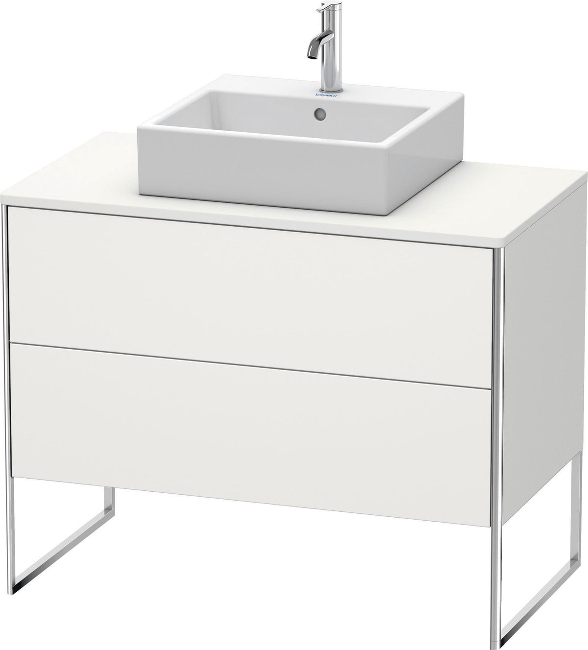DURAVIT XSquare Waschtischunterbau bodenstehend 1000 mm Weiß Seidenmatt mit 2 Schubkästen