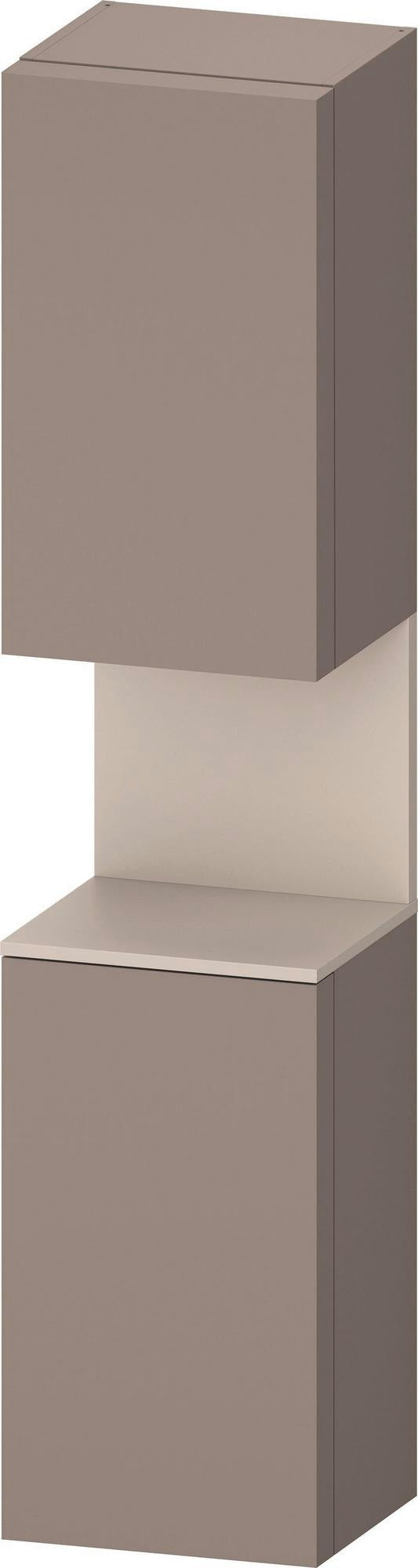 DURAVIT Qatego Hochschrank 400 mm Eiche Schwarz Matt – 2 Türen, Soft-Close, Tip-on