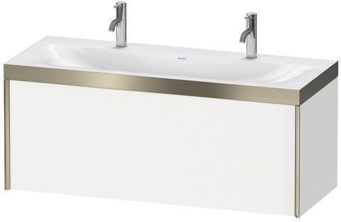 Duravit XViu Möbelwaschtischset 1200 mm mit Unterbau, 1 Hahnloch und Raumsparsiphon