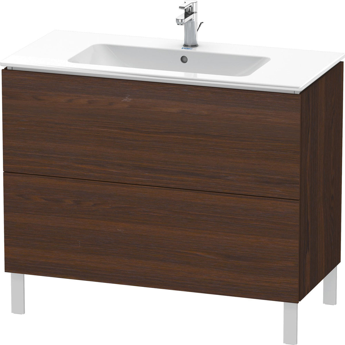 Duravit L-Cube Waschtischunterbau 1020 mm taupe matt, bodenstehend, 2 Auszüge, Tip-On