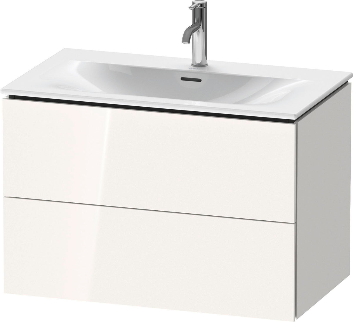 Duravit L-Cube Waschtischunterbau 820 mm weiß matt mit 2 Schubkästen und Tip-On-Technik