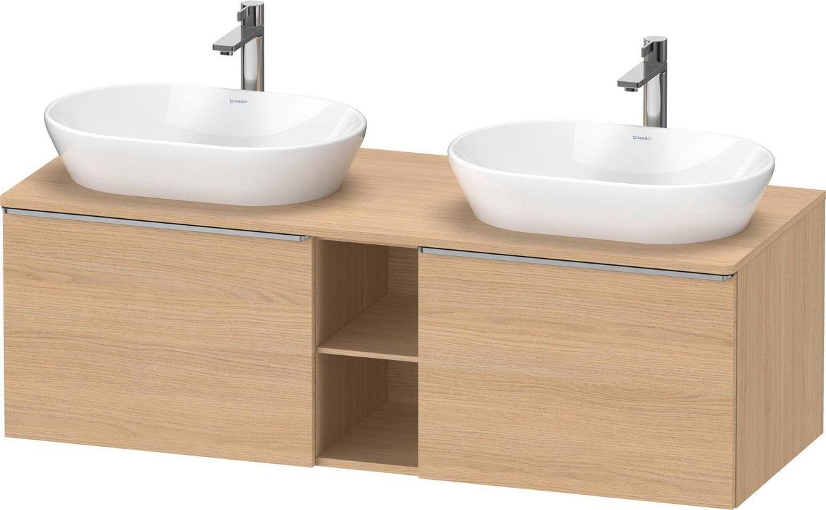 DURAVIT D-Neo Konsolenwaschtischunterbau 1400 mm betongrau matt mit 2 Auszügen und Bronze-Griffen