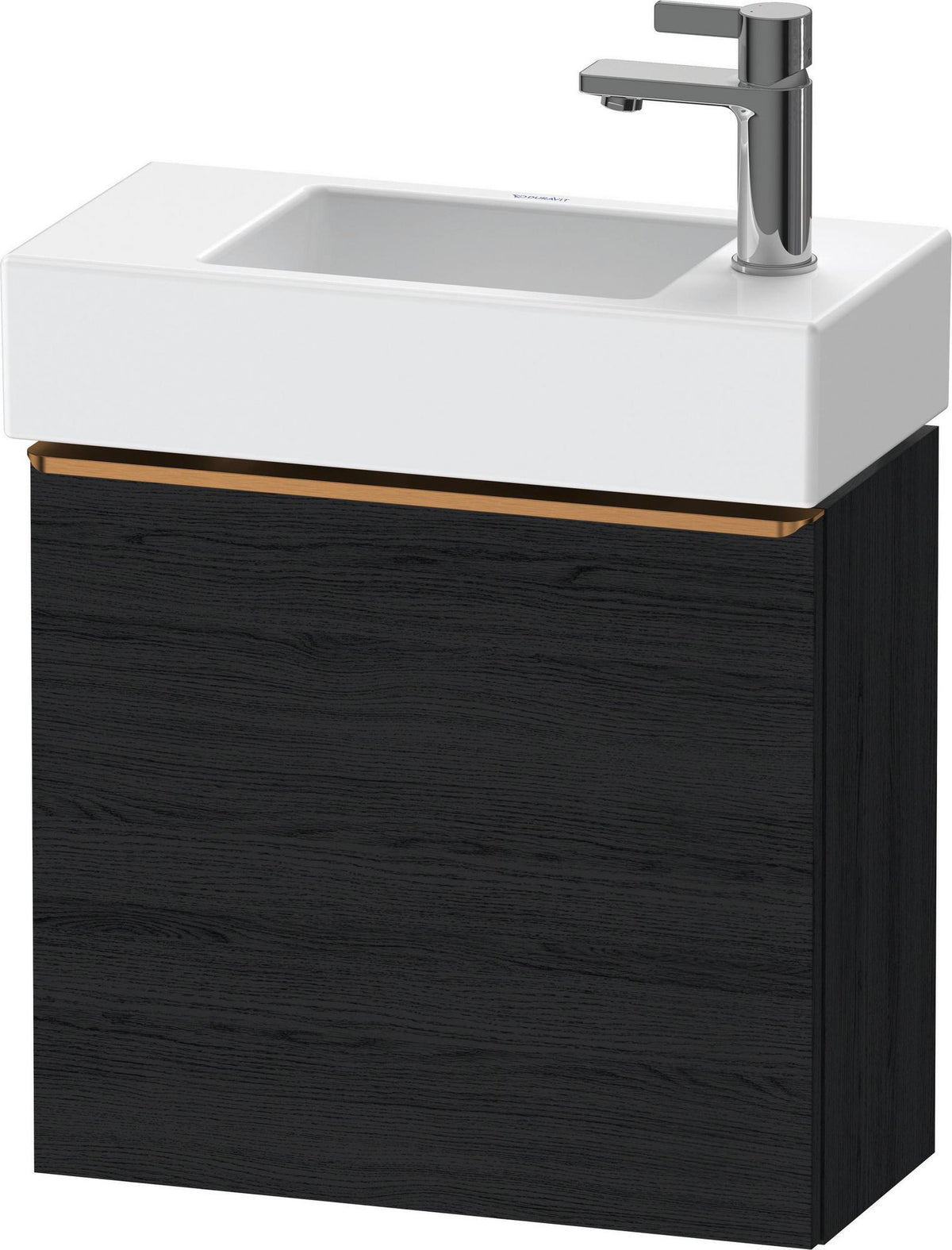 DURAVIT D-Neo Waschtischunterbau 484 mm Eiche Schwarz Matt, 1 Tür, Bronze Griff