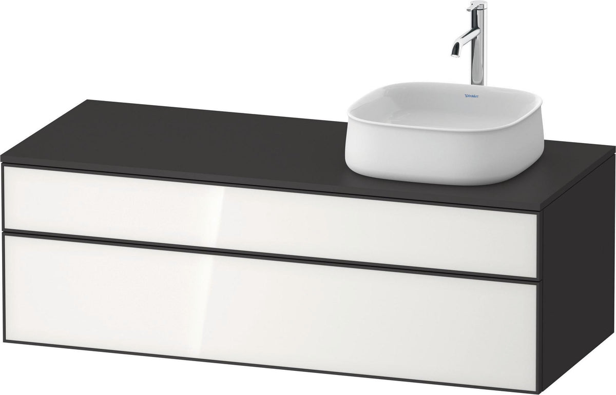 Duravit Zencha Konsolen-Waschtischunterbau 1300 mm Eiche Anthrazit wandhängend