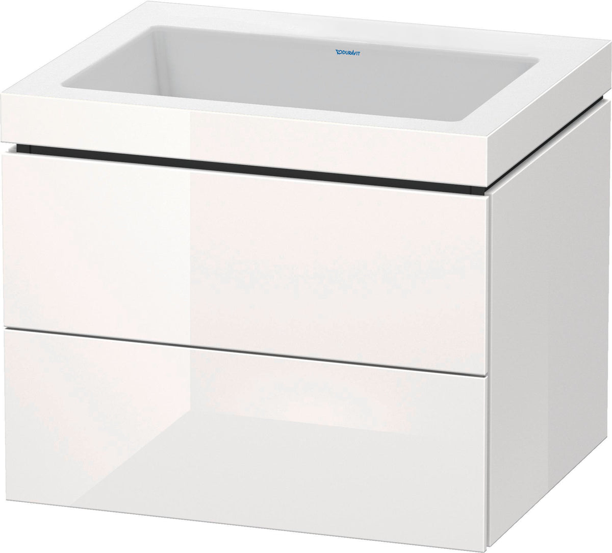 Duravit L-Cube c-bonded Waschtischset 600 mm mit Vero Air Waschtisch, 2 Schubkästen, Weiß Matt
