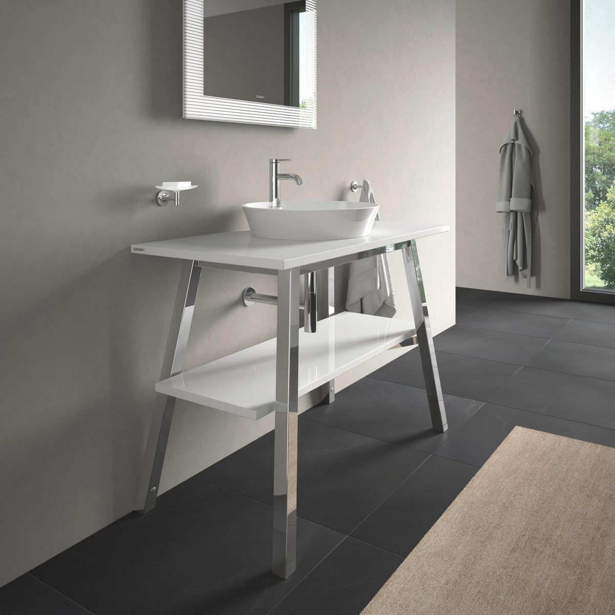 DURAVIT Cape Cod Aufsatzbecken 480 mm, Weiß Seidenmatt, mit Armatureninsel, ohne Überlauf