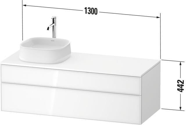 Duravit Zencha Konsolen-Waschtischunterbau 1300 mm Eiche Anthrazit wandhängend