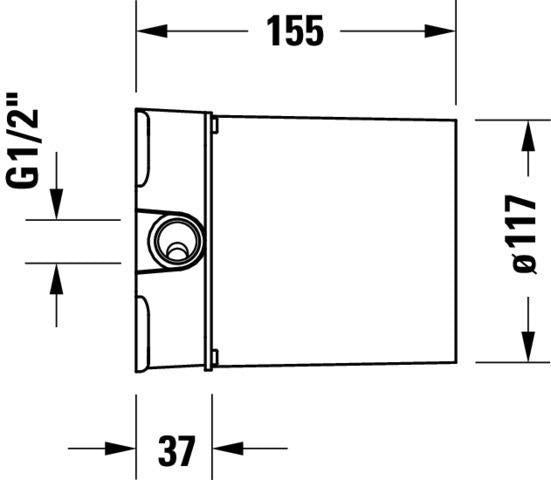 DURAVIT Grundkörper Wannenmischer bodenstehend – Aufbauteil aus Messing