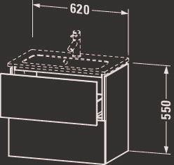 Duravit L-Cube Waschtischunterbau 620 mm Weiß Matt mit 2 Schubkästen und Tip-On Technik