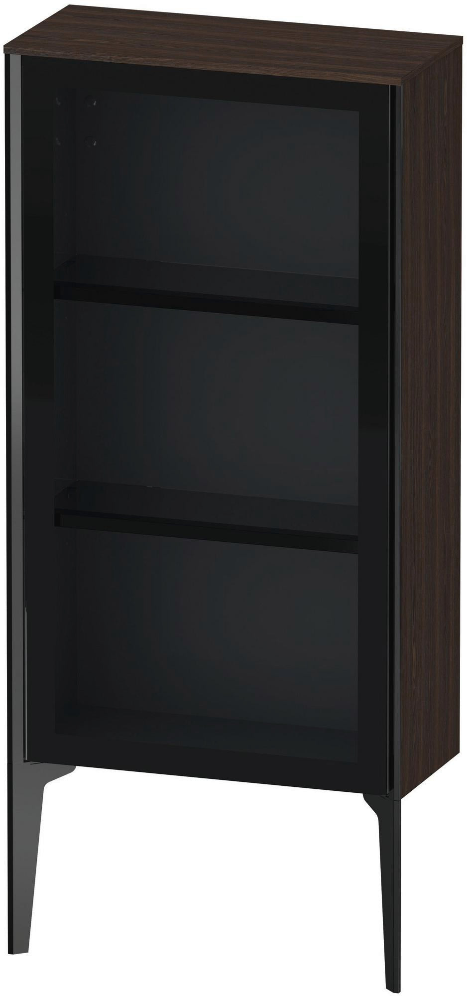 DURAVIT XViu Halbhochschrank 890 mm, Glasfront Nussbaum gebürstet, rechts, Tip-on