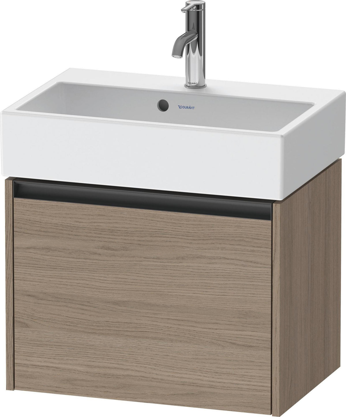 Duravit Ketho.2 Waschtischunterbau 584 mm Eiche Terra Matt mit 1 Auszug – Wandhängend