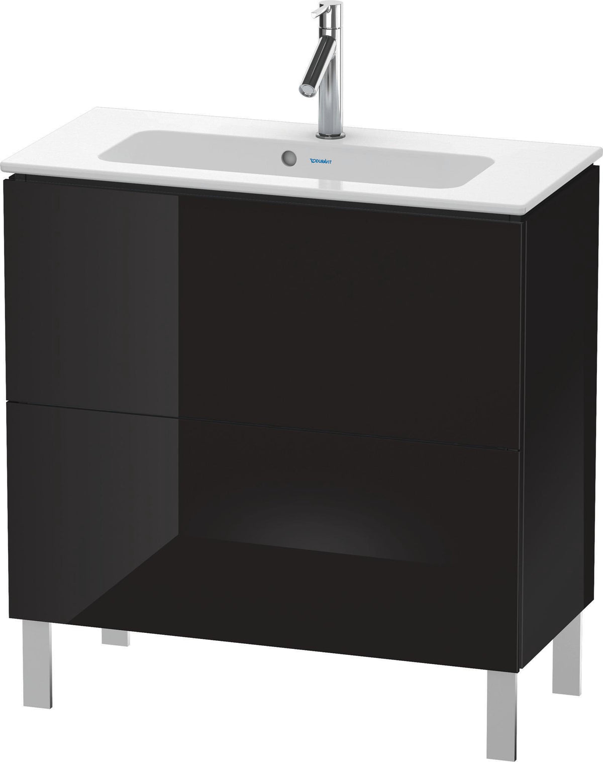 Duravit L-Cube Waschtischunterbau 820 mm, 2 Auszüge, bodenstehend, Weiß Matt
