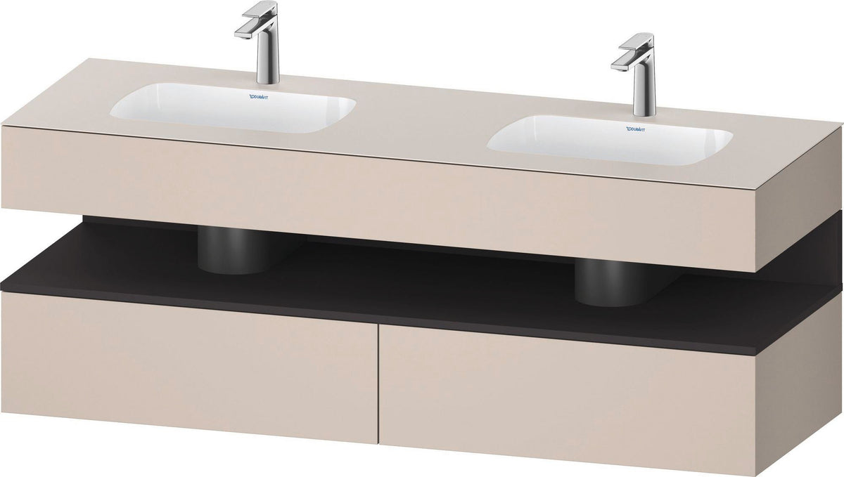 DURAVIT Qatego Studio F. A. Porsche Waschtischset 1600 mm mit Konsolenwaschtischunterbau, 2 Auszüge