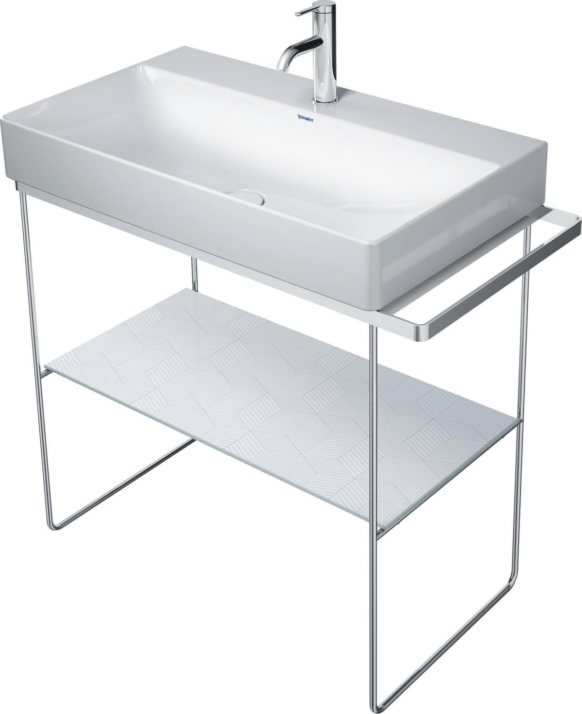 Duravit DuraSquare Metallkonsole höhenverstellbar mit Handtuchhalter links/rechts, chrom