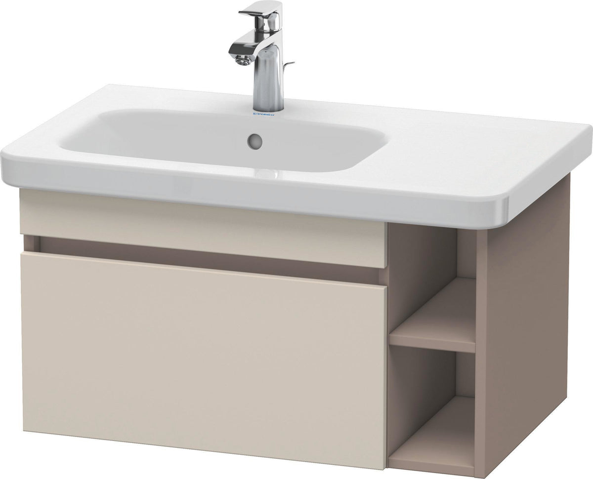 DURAVIT DuraStyle Waschtischunterbau 730 mm betongrau matt – wandhängend mit 1 Auszug & 2 offenen Fächern