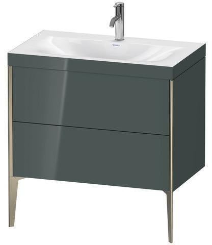 Duravit XViu Möbelwaschtischset 800x480mm mit Unterbau, 2 Auszügen & Viu Waschtisch – Nussbaum Mitte