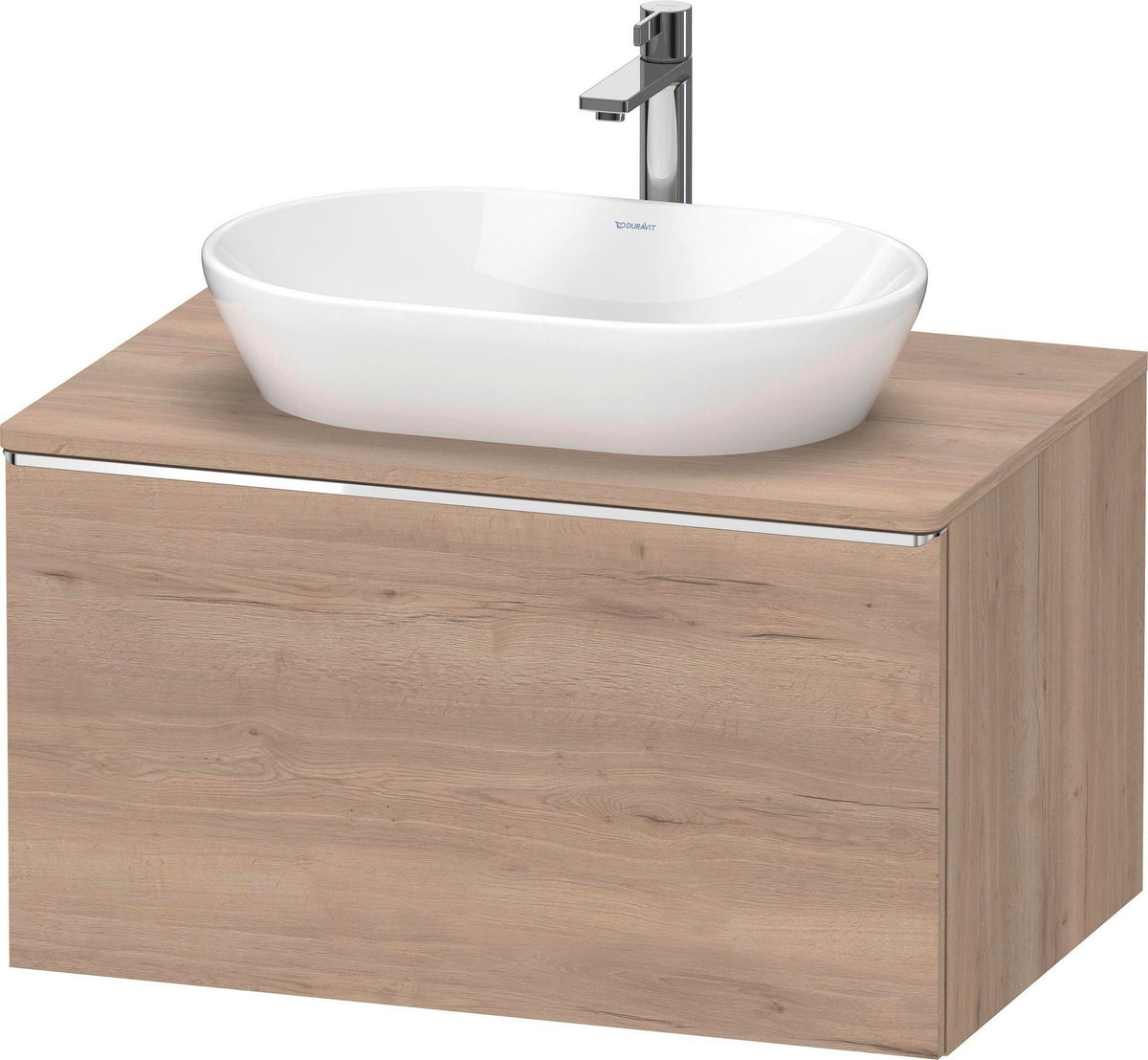 DURAVIT D-Neo Konsolenwaschtischunterbau 800 mm betongrau matt mit Bronze-Griff und Soft-Close-Auszug